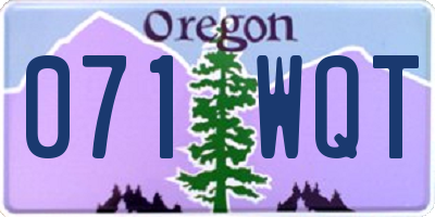 OR license plate 071WQT