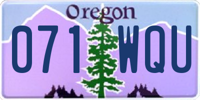 OR license plate 071WQU