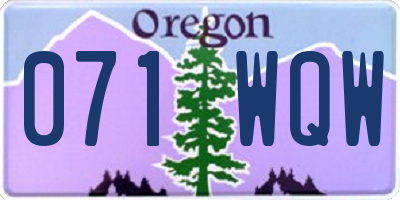 OR license plate 071WQW