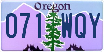 OR license plate 071WQY