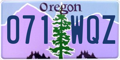 OR license plate 071WQZ