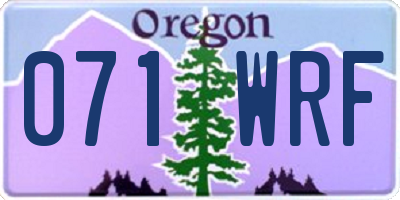 OR license plate 071WRF