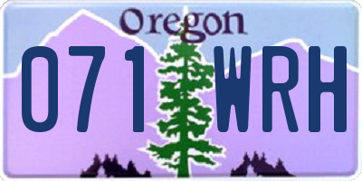 OR license plate 071WRH