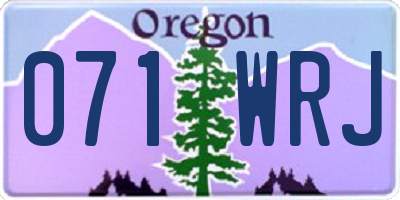 OR license plate 071WRJ