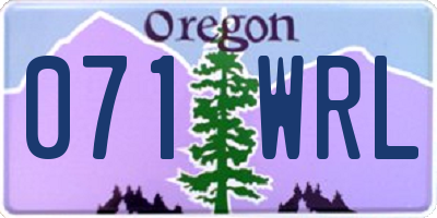 OR license plate 071WRL