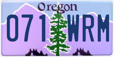 OR license plate 071WRM