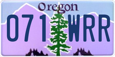 OR license plate 071WRR