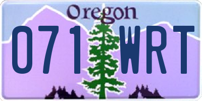 OR license plate 071WRT