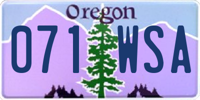 OR license plate 071WSA