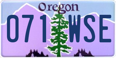 OR license plate 071WSE