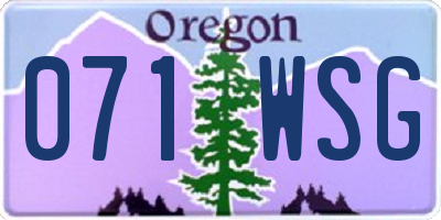OR license plate 071WSG