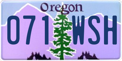 OR license plate 071WSH
