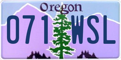 OR license plate 071WSL