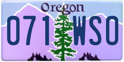 OR license plate 071WSO