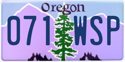 OR license plate 071WSP