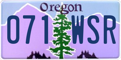 OR license plate 071WSR
