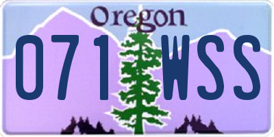 OR license plate 071WSS