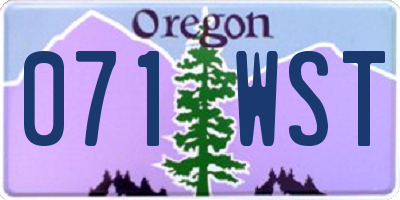 OR license plate 071WST