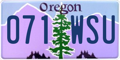 OR license plate 071WSU