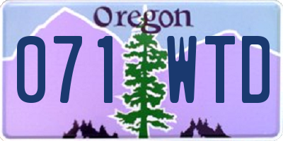 OR license plate 071WTD