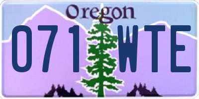 OR license plate 071WTE