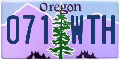 OR license plate 071WTH
