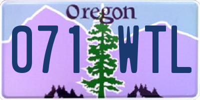OR license plate 071WTL