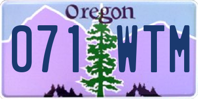 OR license plate 071WTM