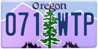 OR license plate 071WTP