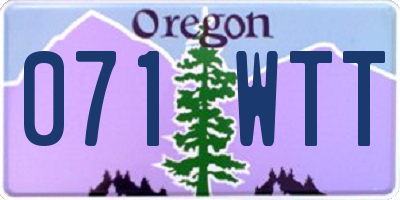 OR license plate 071WTT