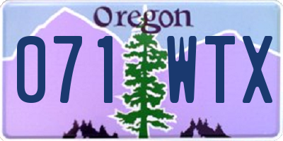 OR license plate 071WTX