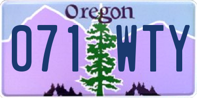OR license plate 071WTY