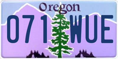 OR license plate 071WUE