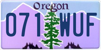 OR license plate 071WUF