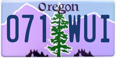 OR license plate 071WUI