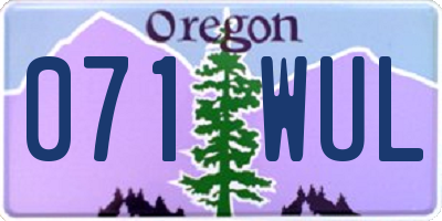 OR license plate 071WUL