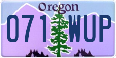 OR license plate 071WUP
