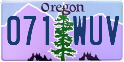 OR license plate 071WUV