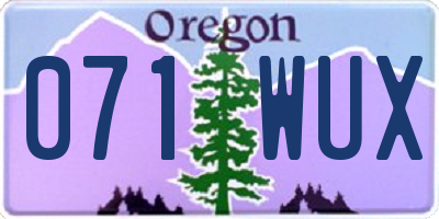 OR license plate 071WUX