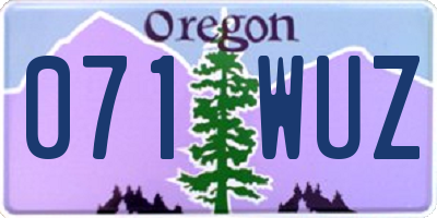 OR license plate 071WUZ