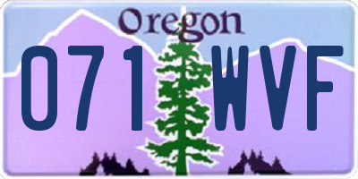 OR license plate 071WVF
