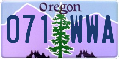 OR license plate 071WWA