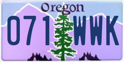 OR license plate 071WWK