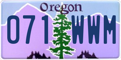 OR license plate 071WWM