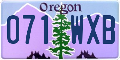 OR license plate 071WXB