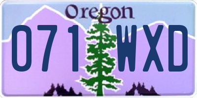 OR license plate 071WXD