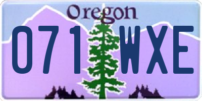 OR license plate 071WXE