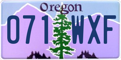 OR license plate 071WXF