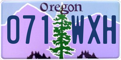 OR license plate 071WXH