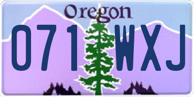 OR license plate 071WXJ